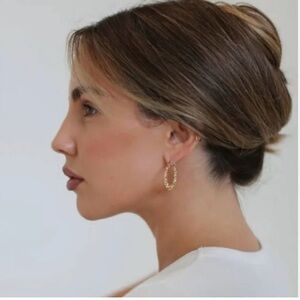 Rumored medium size 14K Gold plated Hoop Earrings